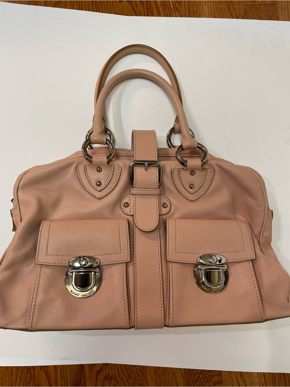 VTG Marc Jacobs Large Leather Shoulder Bag Dusty Rose Y2K